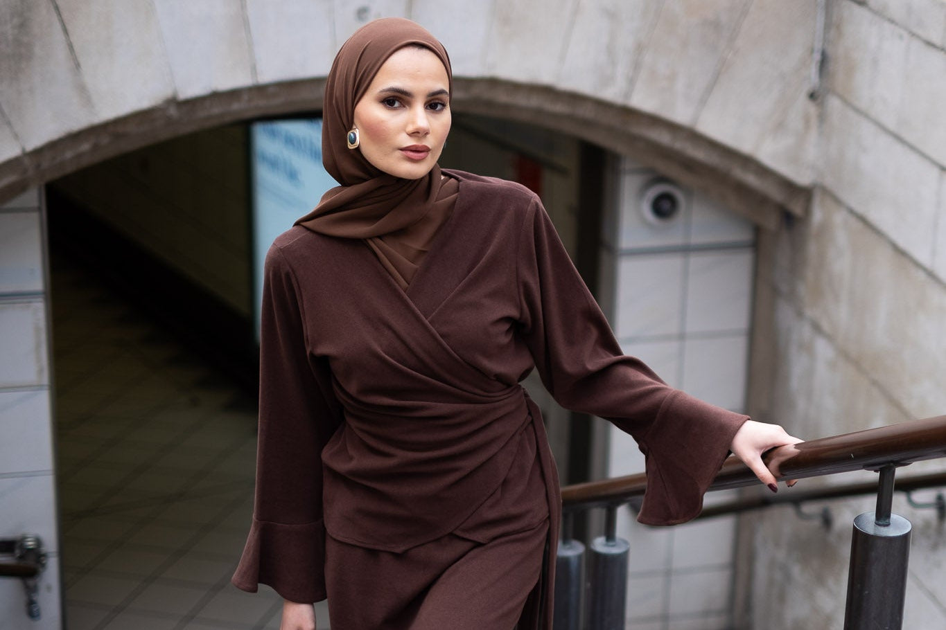 Chocolate Luxe Modest Skirt & Blouse Co-Ord