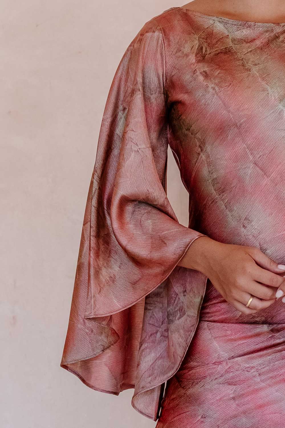 Roseate Silk Drapery Dress