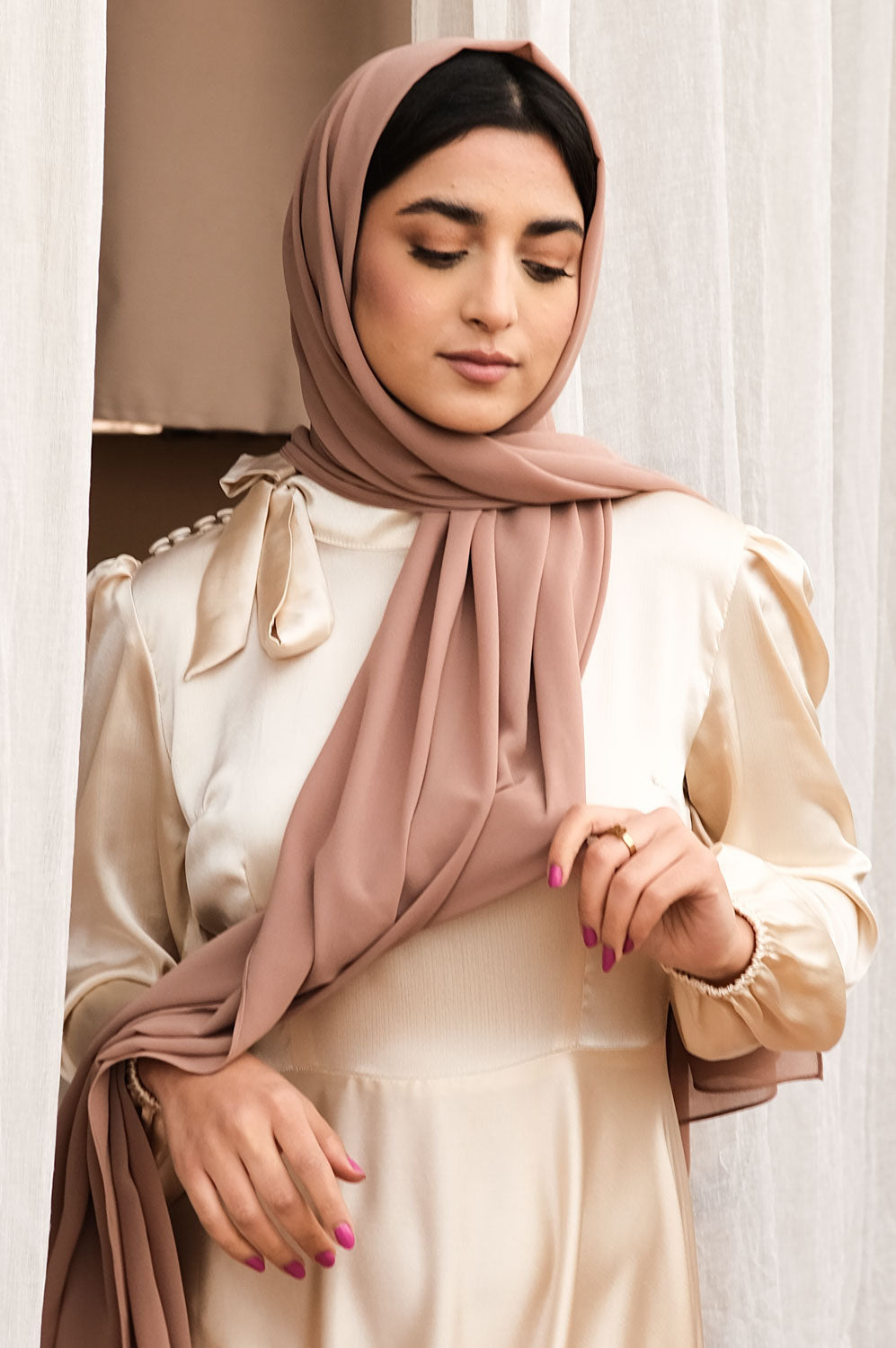 Almond Chiffon Hijab